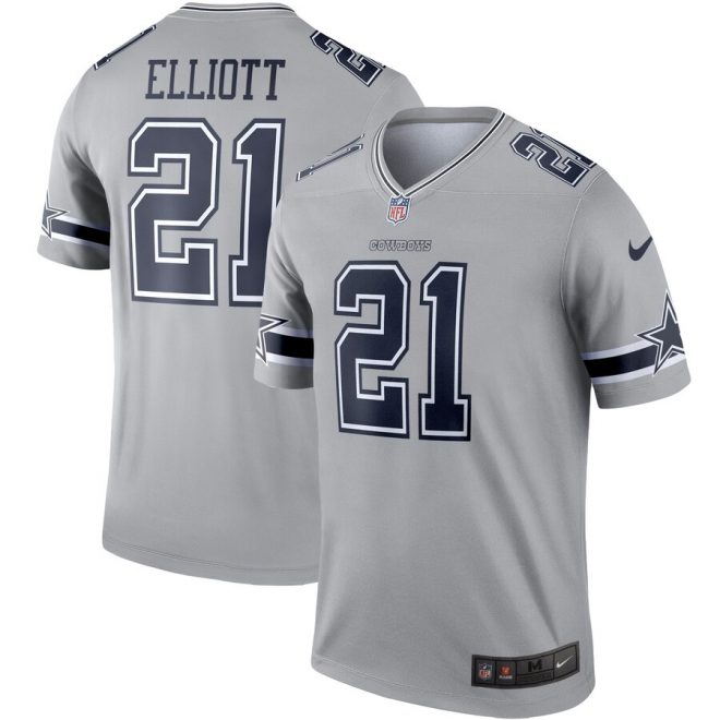 Ezekiel Elliott Dallas Cowboys Nike Inverted Legend Jersey - Gray