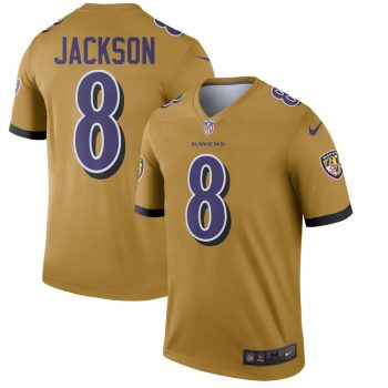 Lamar Jackson Baltimore Ravens Nike Inverted Legend Jersey - Gold