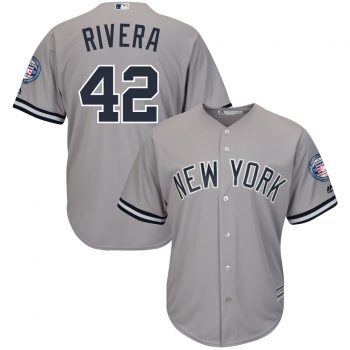 Mariano Rivera New York Yankees Majestic 2019 Hall of Fame Patch Cool Base Player Jersey – Gray