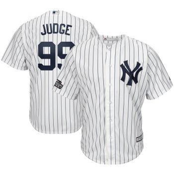 Aaron Judge New York Yankees Majestic 2019 London Series Cool Base Player Jersey - White/Navy