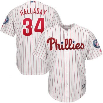 Roy Halladay Philadelphia Phillies Majestic 2019 Hall of Fame Official Cool Base Player Jersey – White/Red