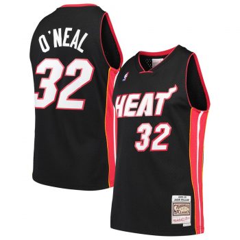 Shaquille O'Neal Miami Heat Mitchell & Ness Hardwood Classics Swingman Jersey – Black