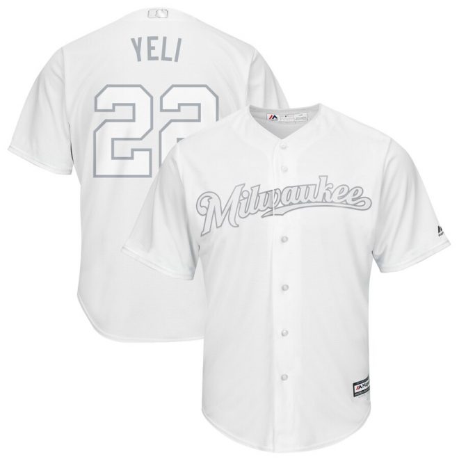 Christian Yelich "Yeli" Milwaukee Brewers Majestic 2019 Players' Weekend Replica Player Jersey – White