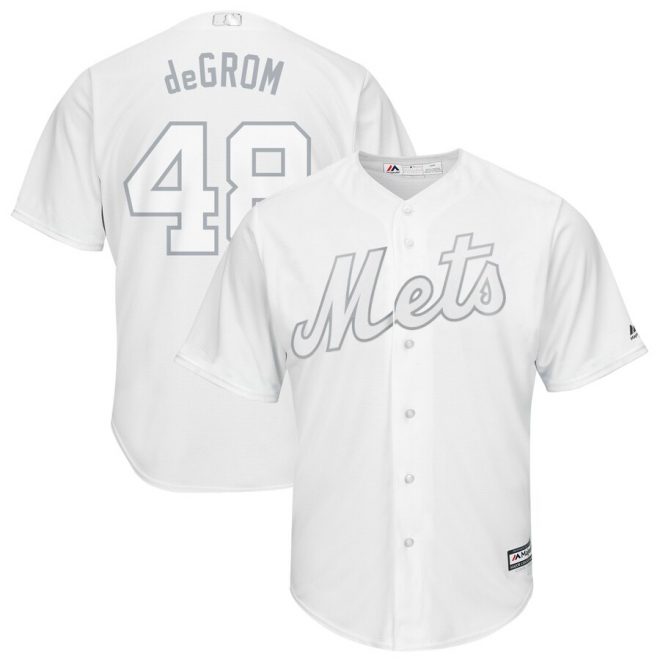 Jacob deGrom "deGrom" New York Mets Majestic 2019 Players' Weekend Replica Player Jersey – White