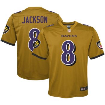 Lamar Jackson Baltimore Ravens Nike Youth Inverted Game Jersey - Gold