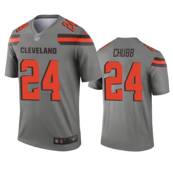 2019 Browns Nick Chubb Inverted Legend Gray Jersey