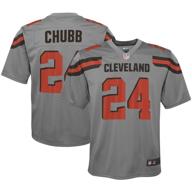 Nick Chubb Cleveland Browns Nike Youth Inverted Game Jersey - Gray