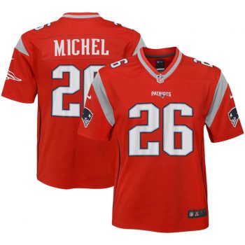 Sony Michel New England Patriots Nike Youth Inverted Game Jersey - Red