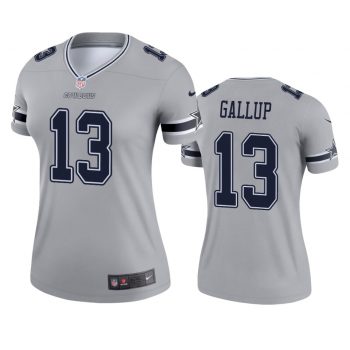 Women's 2019 Cowboys Michael Gallup Inverted Legend Silver Jersey
