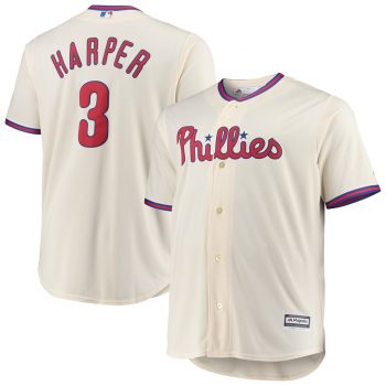 Bryce Harper Philadelphia Phillies Majestic Big & Tall Alternate Cool Base Player Jersey - Cream