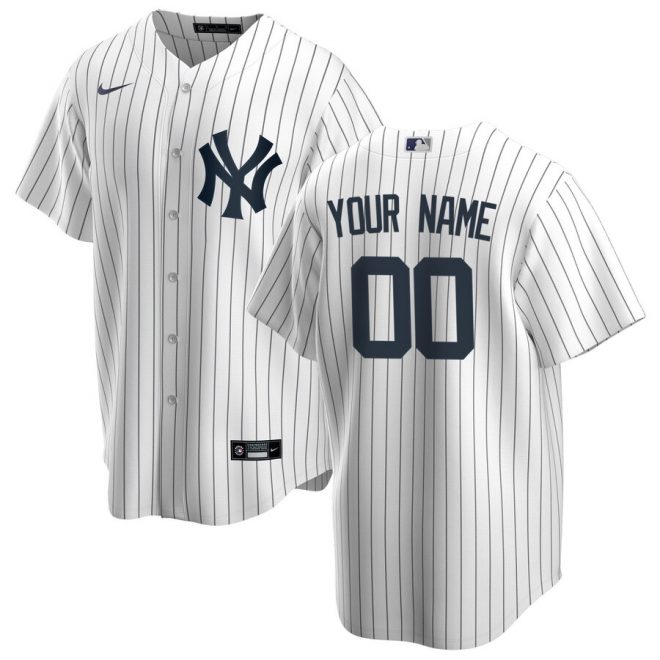 New York Yankees Home 2020 Replica Custom Jersey - White