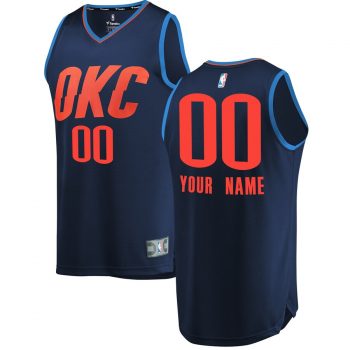 Oklahoma City Thunder Youth Fast Break Replica Custom Jersey Navy - Statement Edition