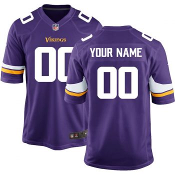 Minnesota Vikings Youth Custom Game Jersey- Purple