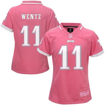 Carson Wentz Philadelphia Eagles Girls Youth Bubble Gum Jersey - Pink