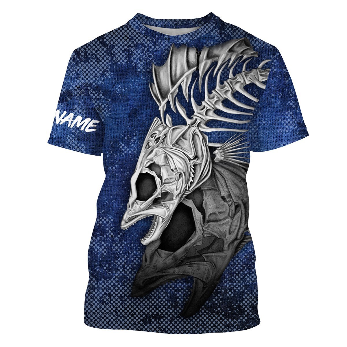 Walleye Fishing Skull Camo Customize Name Over Print 3D T-Shirt Hoodie ...